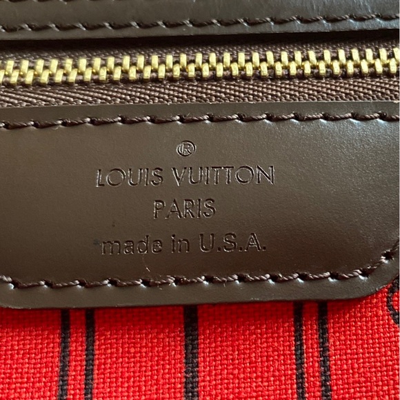 Authentic Louis Vuitton Neverfull damier ebene red - Picture 16 of 16